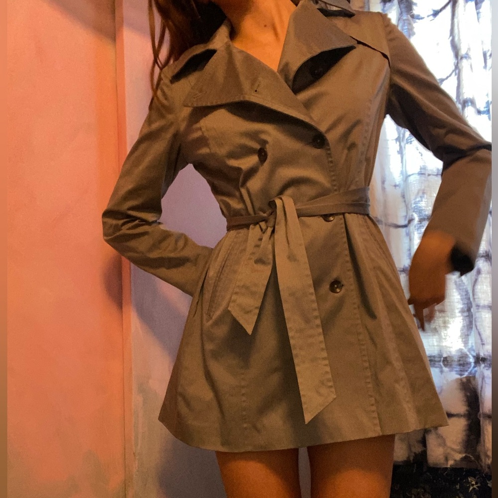 rag & bone Gray Double-Breasted Trench Coat/dress